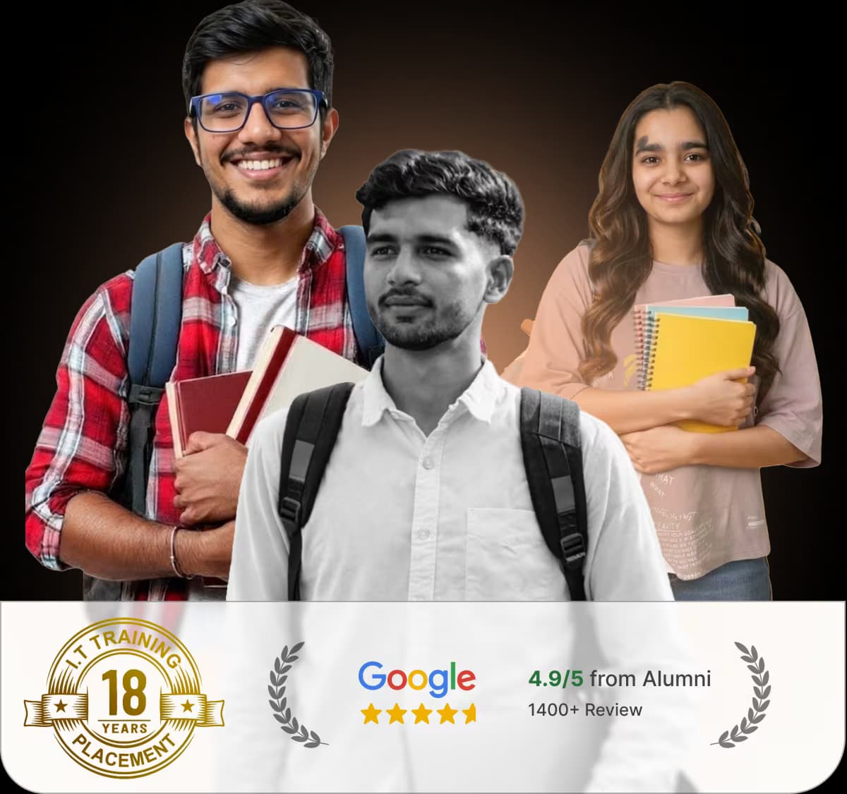 TOPS Technologies students — 18 years of placement, 4.9/5 from 1,400+ alumni reviews
