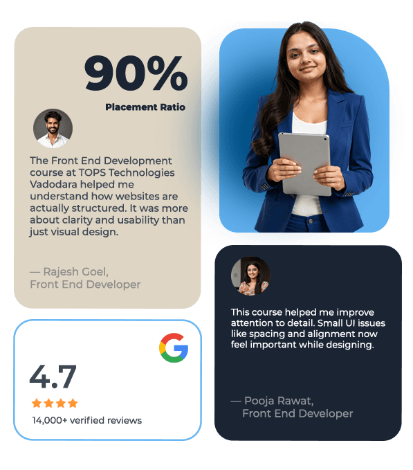 Front End Developer Course at TOPS — placement and ratings
